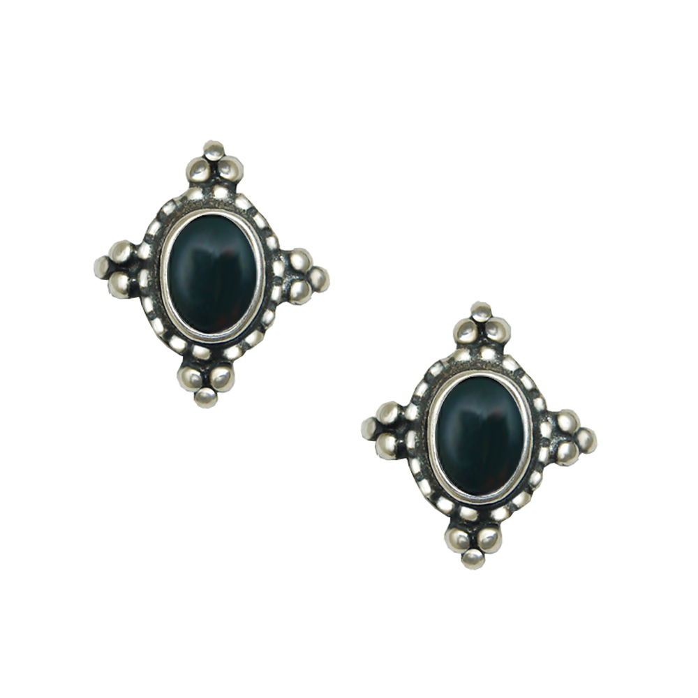 Sterling Silver Little Bloodstone Post Stud Earrings